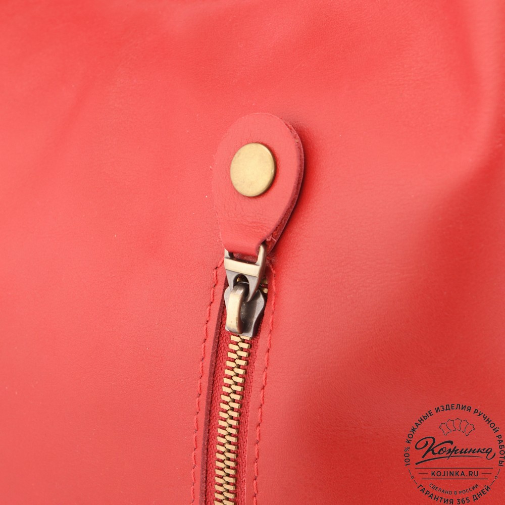  Женская кожаная сумка "Эмилия" (красная)